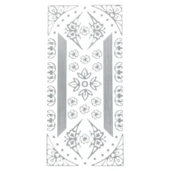Sticker, Blumen-Ornamente & Linien, Perlmuttfolie, silber