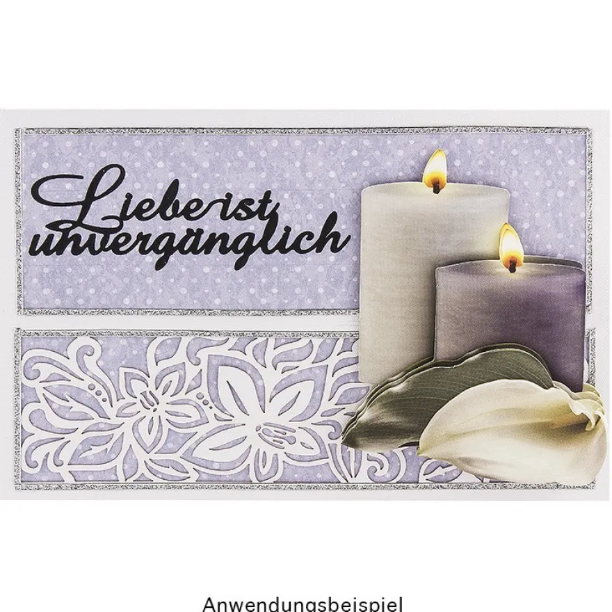 Stickerbogen "Handlettering Art", Kondolenz, schwarz, schwarz/silber, 20cm x 23cm, 4 Bogen