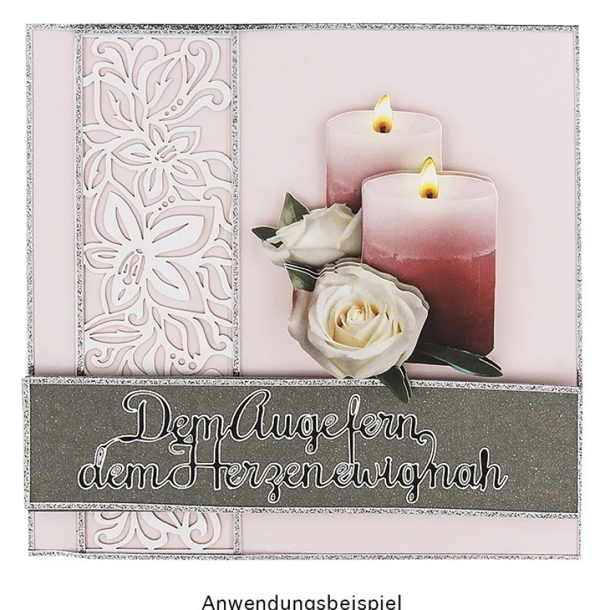 Stickerbogen "Handlettering Art", Kondolenz, schwarz, schwarz/silber, 20cm x 23cm, 4 Bogen