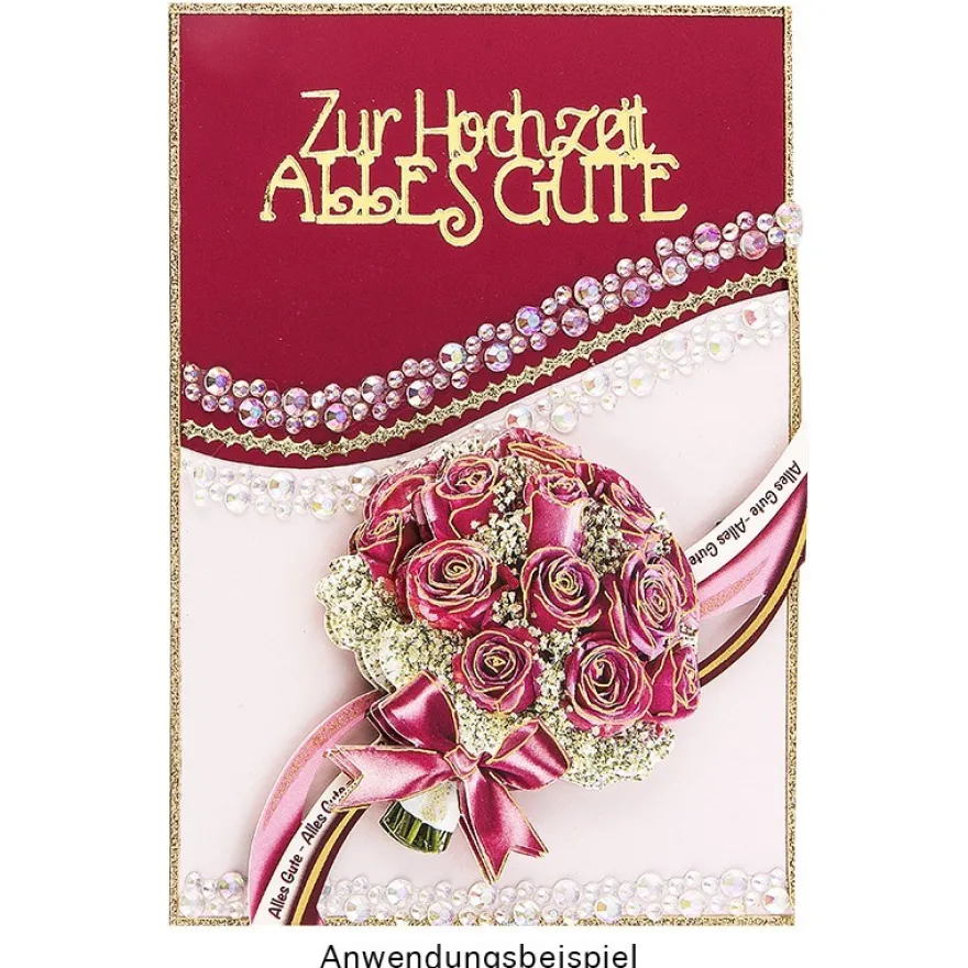 Stickerbogen "Handlettering Art", Hochzeit, gold, silber, weiß, 20cm x 23cm, 4 Bogen