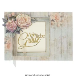 Stickerbogen "Handlettering Art", Gute Wünsche, gold, silber, weiß, 20cm x 23cm, 4 Bogen
