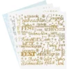 Stickerbogen "Handlettering Art", Weihnachten, gold, silber, weiß, 20cm x 23cm, 4 Bogen