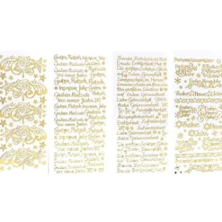 Stickerbogen, Neujahr, Spiegelfolie, gold, 4 Stück