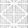 Stickerbogen, ornamentale Ecken, silber.
