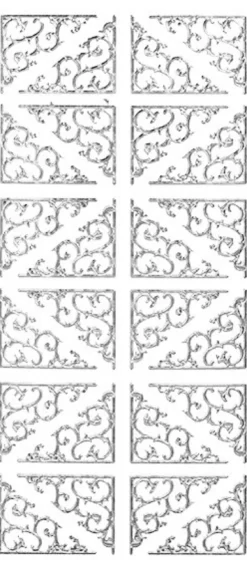 Stickerbogen, ornamentale Ecken, silber.