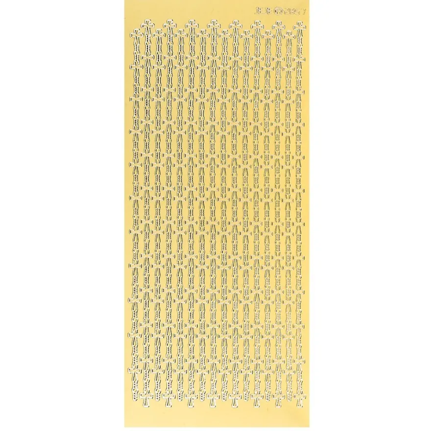Sticker, Bordüre, Kreuze, Spiegelfolie gold