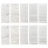 Sticker, Buchstaben und Zahlen, Perlmutt- und Spiegelfolie, versch. Designs, silber, 10 Bogen