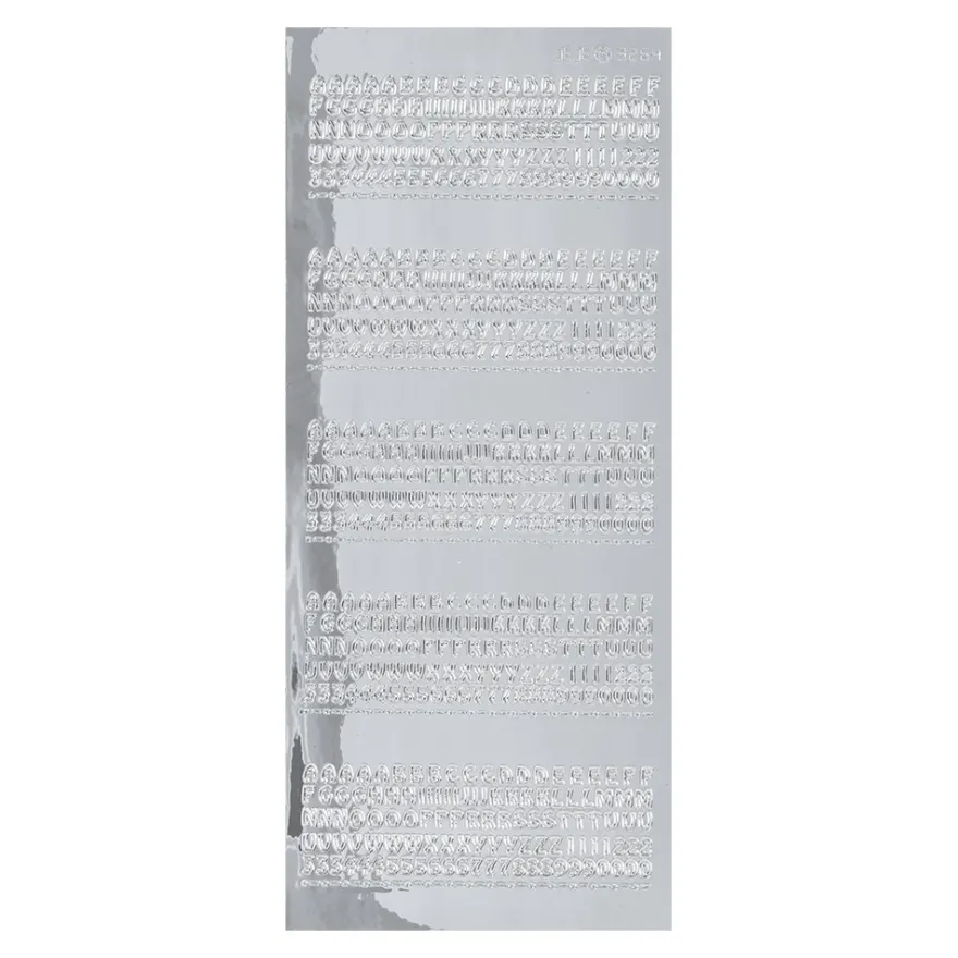 Sticker Buchstaben & Zahlen, Spiegelfolie, silber