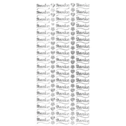 Sticker, Danke, silber