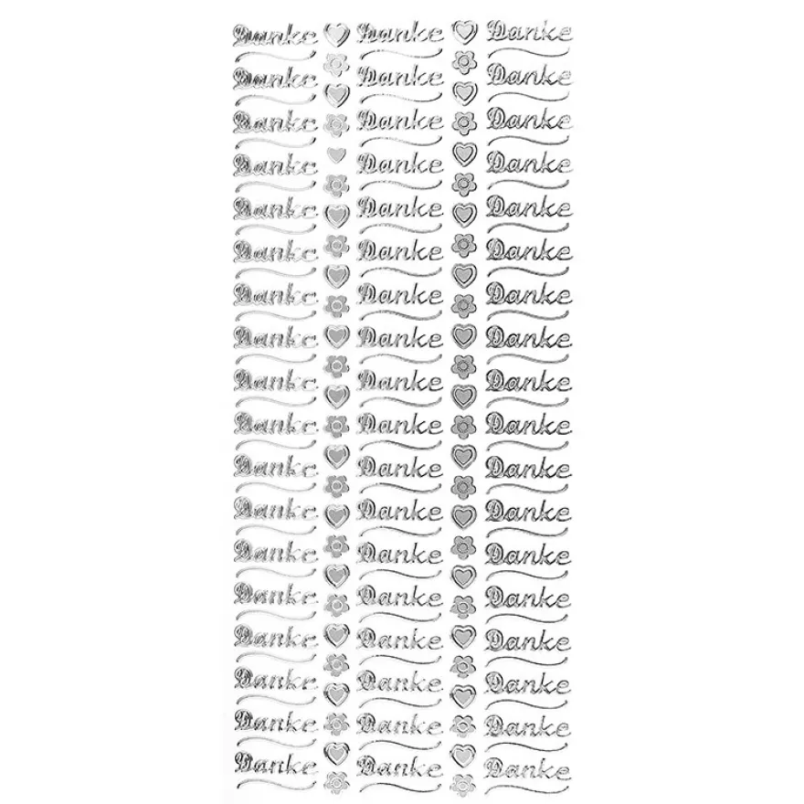 Sticker, Danke, silber
