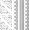 Sticker, Ecken mit Ornamenten, Linien und Wellenlinien, silber