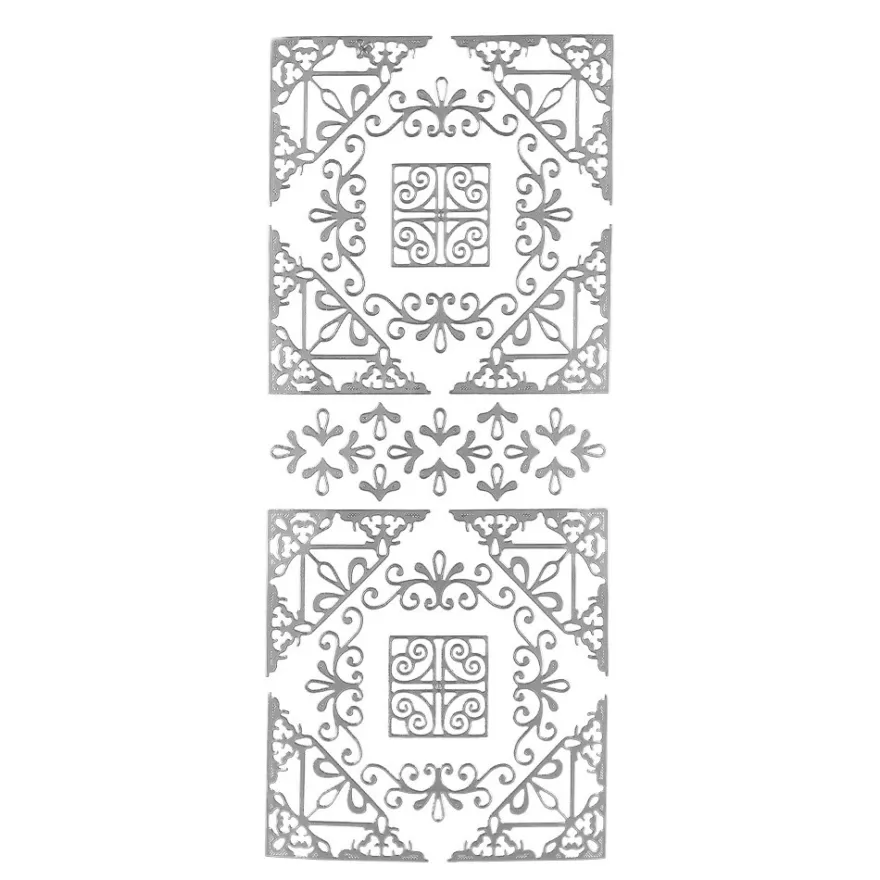 Sticker, Ecken, Ornamente, silber