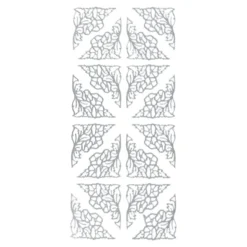 Sticker, Ecken 3, Perlmuttfolie, silber