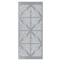 Sticker, Ecken 3, Perlmuttfolie, silber