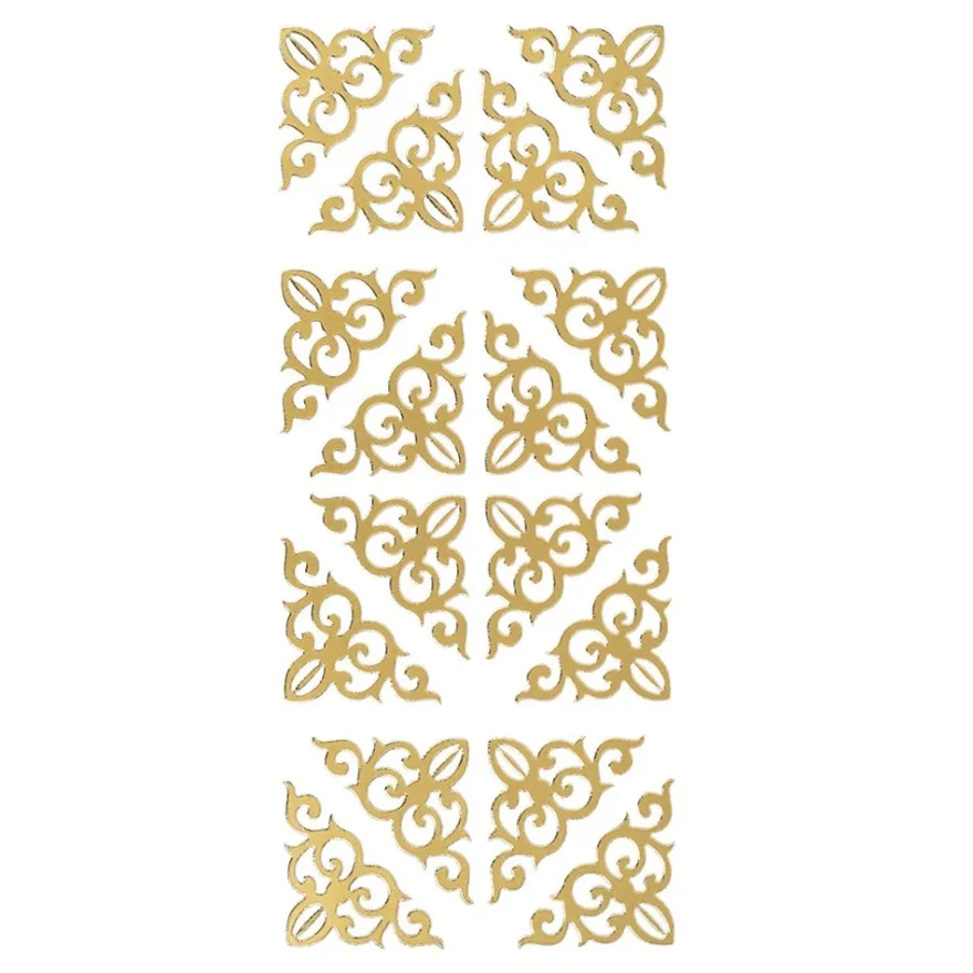 Sticker, Ecken 2, Perlmuttfolie, gold
