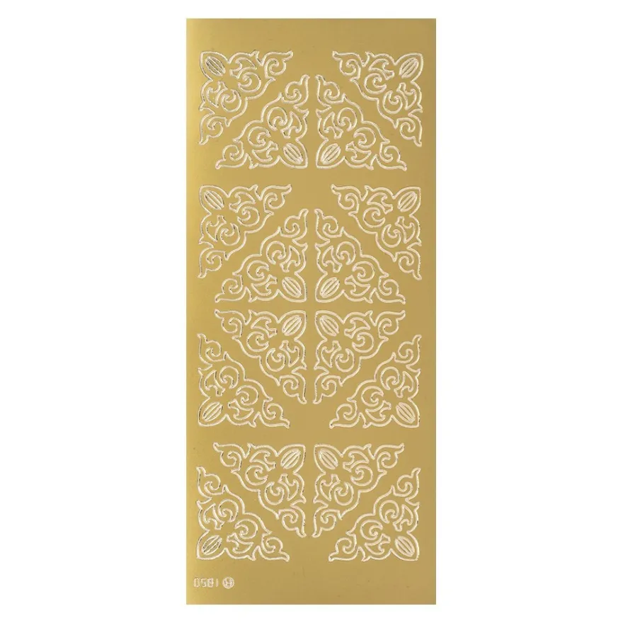 Sticker, Ecken 2, Perlmuttfolie, gold