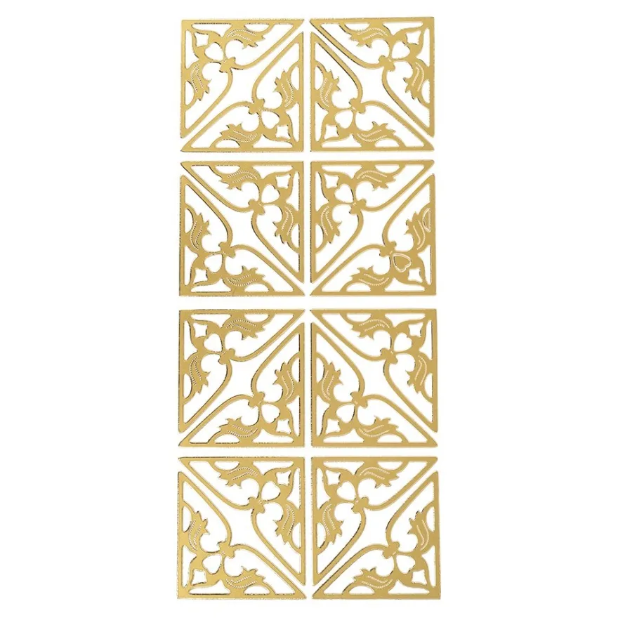 Sticker, Ecken 4, Perlmuttfolie, gold