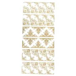 Sticker, Ecken 1, 3 verschiedene Designs, Perlmuttfolie, gold