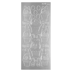 Sticker Eimer mit Ostereiern, silber