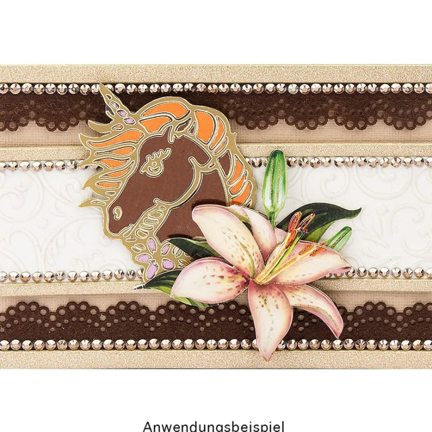 Sticker, Einhörner & Libellen, Perlmuttfolie, gold