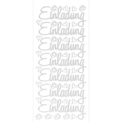 Sticker, Einladung, Spiegelfolie silber