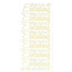 Sticker, Einladung, Spiegelfolie gold
