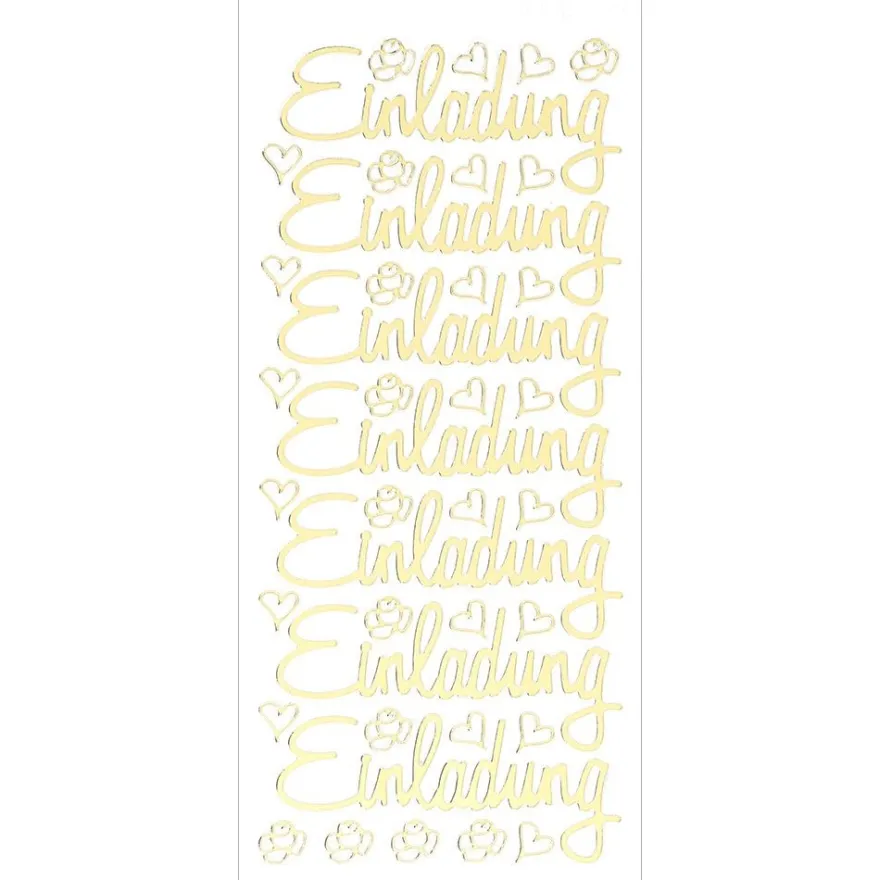 Sticker, Einladung, Spiegelfolie gold