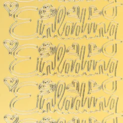 Sticker, Einladung, Spiegelfolie gold