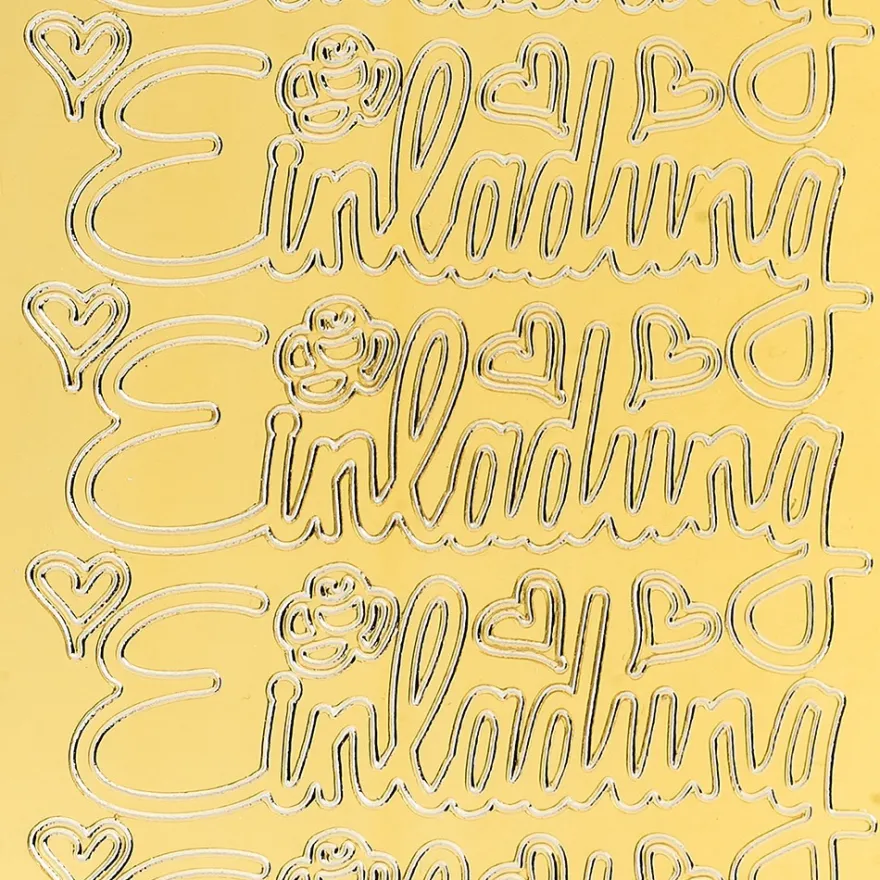 Sticker, Einladung, Spiegelfolie gold