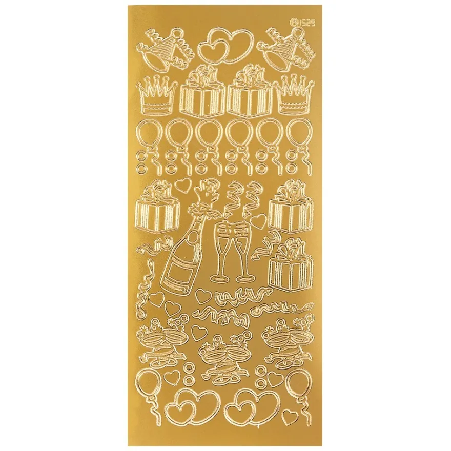 Sticker, Feierlichkeiten, gold