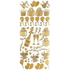 Sticker, Feierlichkeiten, gold