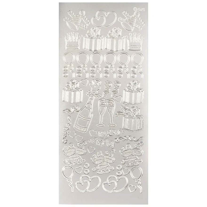 Sticker, Feierlichkeiten, silber