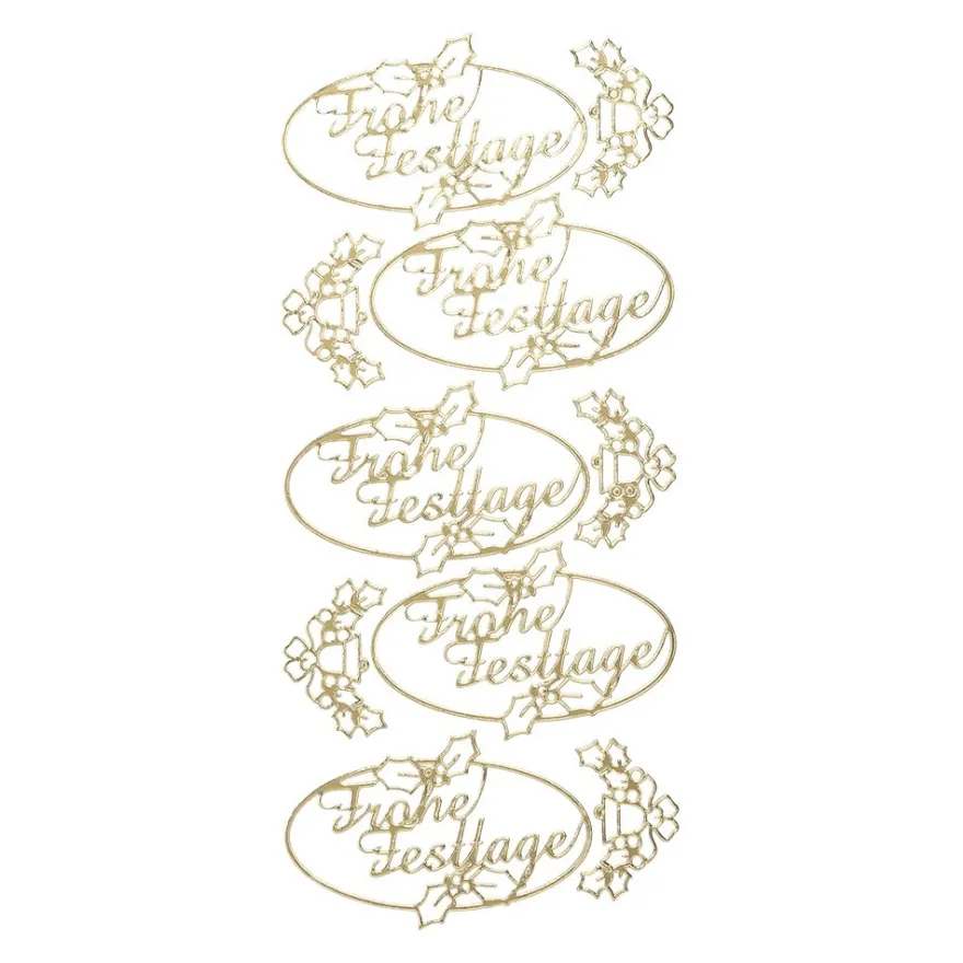 Sticker, Frohe Festtage, gold