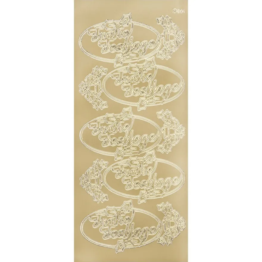 Sticker, Frohe Festtage, gold