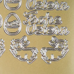 Sticker Frohe Ostern, Perlmuttfolie, gold