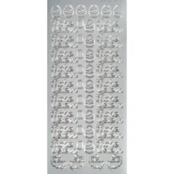 Sticker Frohe Ostern, Perlmuttfolie, silber