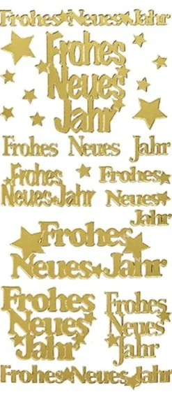 Sticker Frohes Neues Jahr, gold