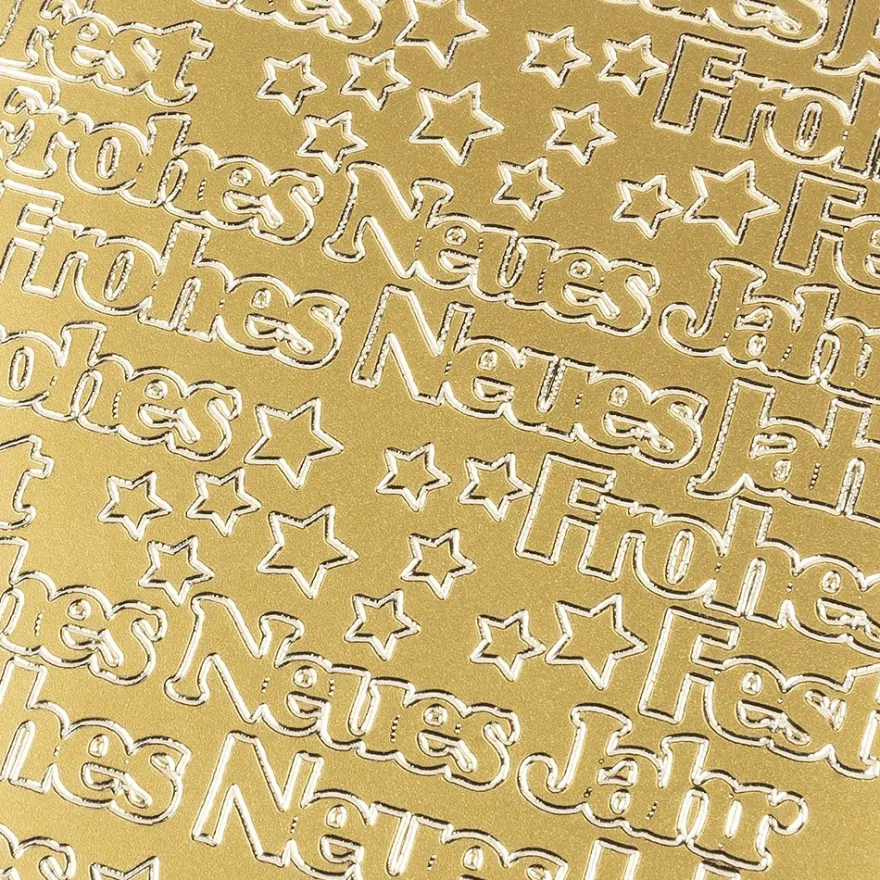 Sticker, Frohes Neues Jahr, gold