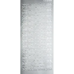 Sticker, Frohes neues Jahr, Perlmuttfolie, silber