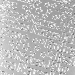 Sticker, Frohes Neues Jahr, silber