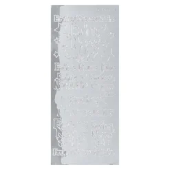 Sticker Frohes Neues Jahr, Spiegelfolie, silber