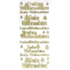 Sticker, Frohe Weihnachten, Diamantfolie, gold