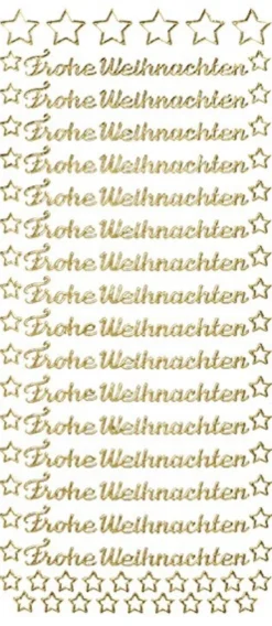 Sticker, Frohe Weihnachten, gold
