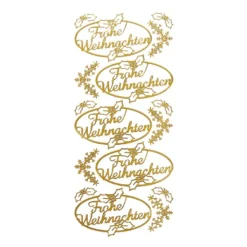 Sticker, Frohe Weihnachten, gold