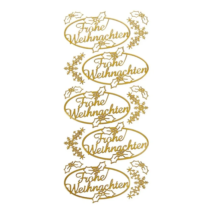 Sticker, Frohe Weihnachten, gold