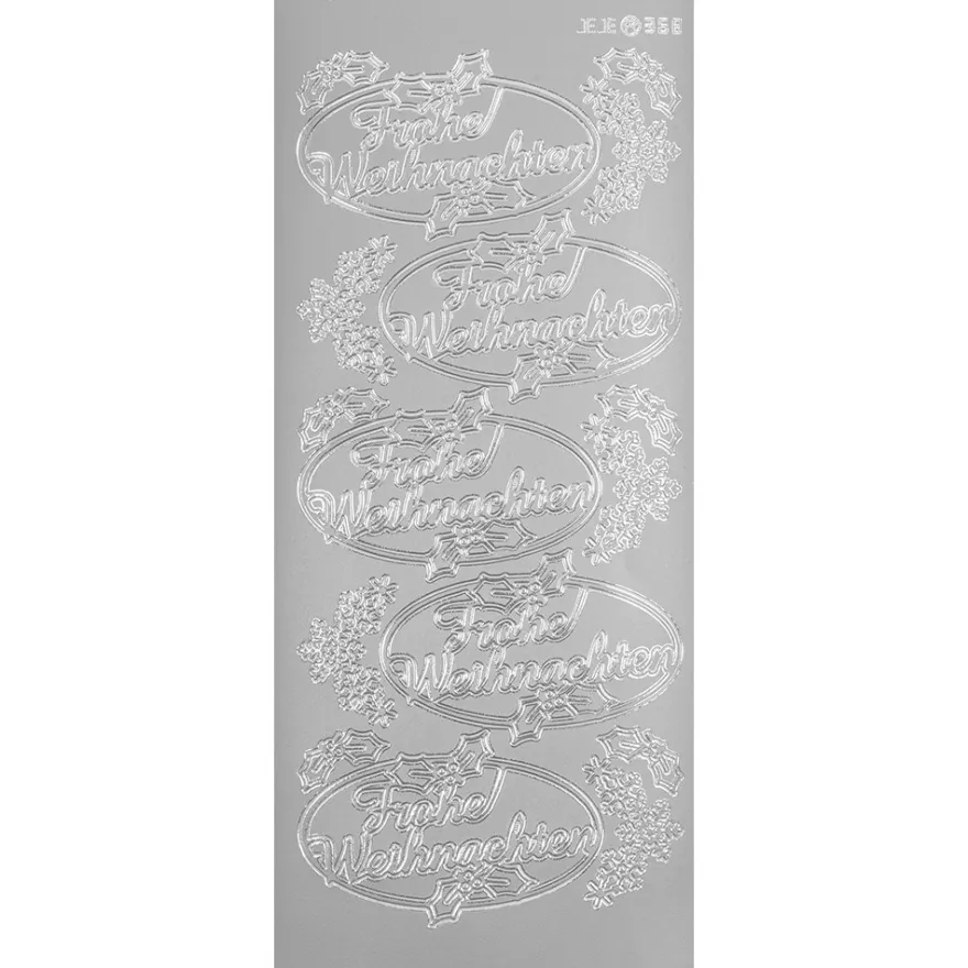 Sticker, Frohe Weihnachten, silber