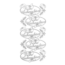 Sticker, Frohe Weihnachten, silber