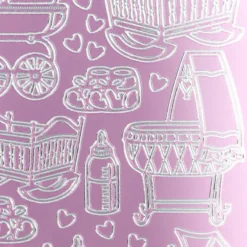 Sticker, Geburt, Spiegelfolie, rosa