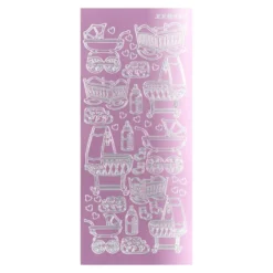 Sticker, Geburt, Spiegelfolie, rosa