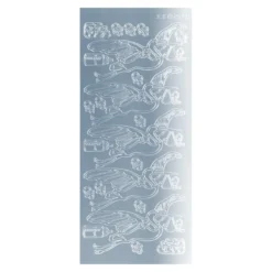 Sticker, Geburt/Storch, Spiegelfolie, hellblau